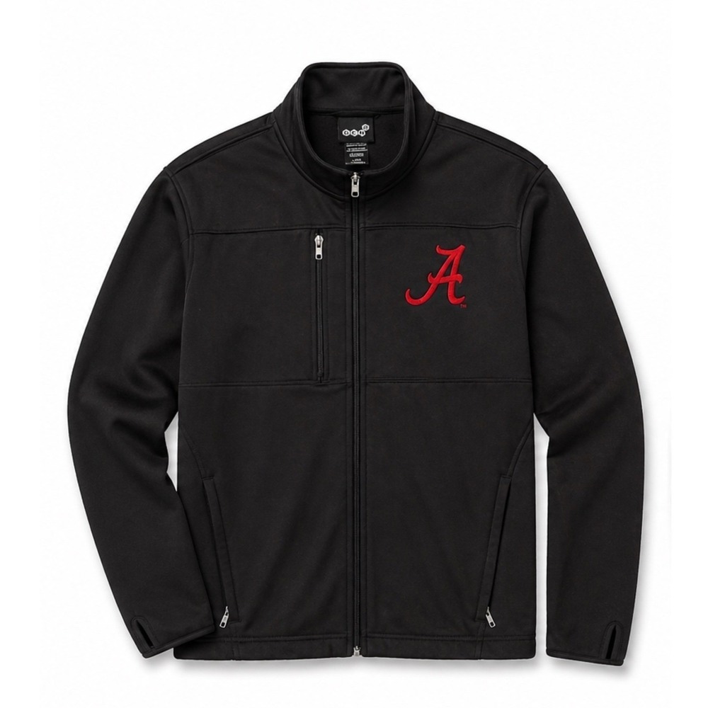 Gen2 Alabama Crimson Tide Mens Large Black Softshell Fleece Lined Jacket Zip